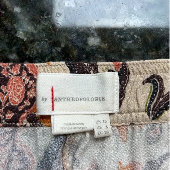 Anthropologie Balloon Leg Pants. birds and flowers, gathered ankle, pockets 6 - Picture 8 of 13